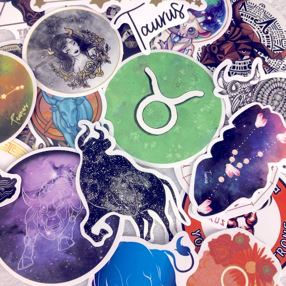 TAURUS Zodiac Astrology Stickers, Intuitively Choosen 5PCS